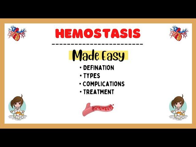 Hemostasis, Types of hemostasis, Primary Hemostasis, Secondary Hemostasis, Physiology Made Easy