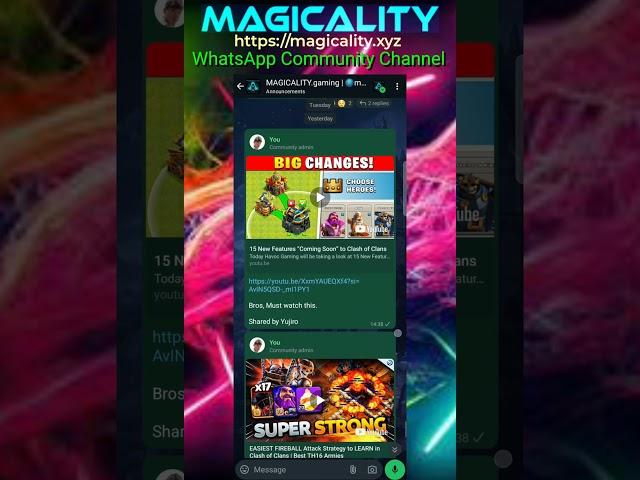 OUR #COC NEWS AND INFORMATION COMMUNITY ANNOUNCEMENT CHANNEL #magicality #shorts