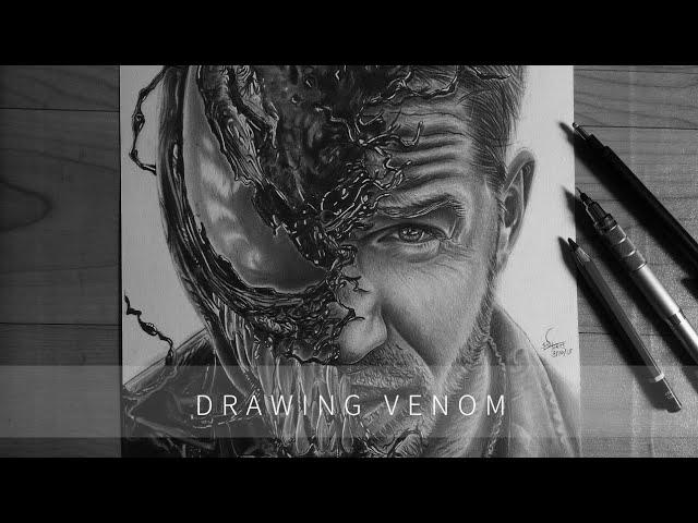 Drawing Venom (Tom Hardy) - 2018 | Siddhant's Artwork