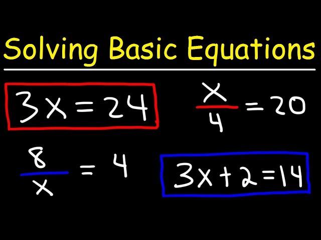 Algebra Basics - Solving Basic Equations - Quick Review!