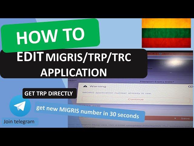 HOW TO EDIT TRP/TRC  APPLICATION | GET NEW IN  30 seconds | Get TRP directly | LITHUANIA TRC