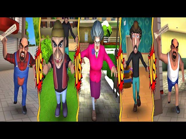 Scary Teacher 3D VS Scary Stranger 3D Vs Scary Robber -Miss T VS New Mr Grumpy VS Robbers (Android)