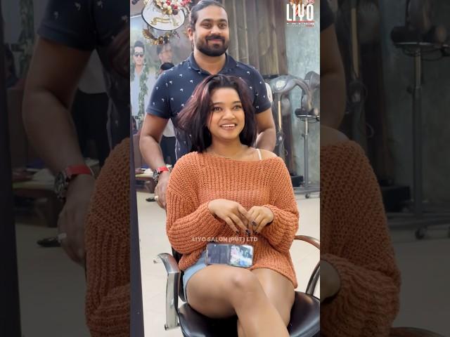 HANA ගේ අලුත්ම Hair Style එක ️ #hana #hanashafa #haircut #salonliyo