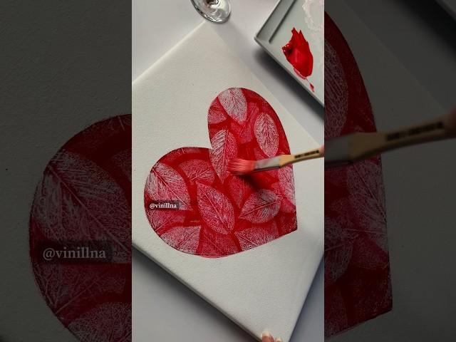 Heart painting ideas / Botanical art / Leaf painting / Acrylic painting ideas