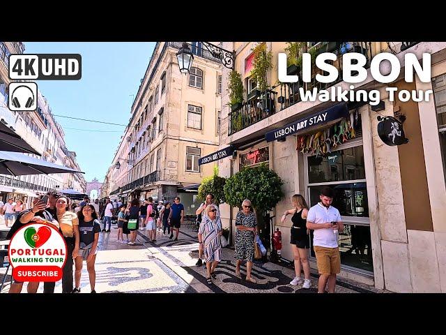  [4K WALK] Full Walking Tour LISBON Portugal City Center - August 2023