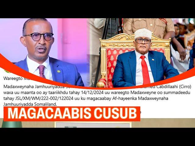 Deg-deg: Madaxweyne C/raxmaan Cirro Oo Xil Cusub Magacaabay