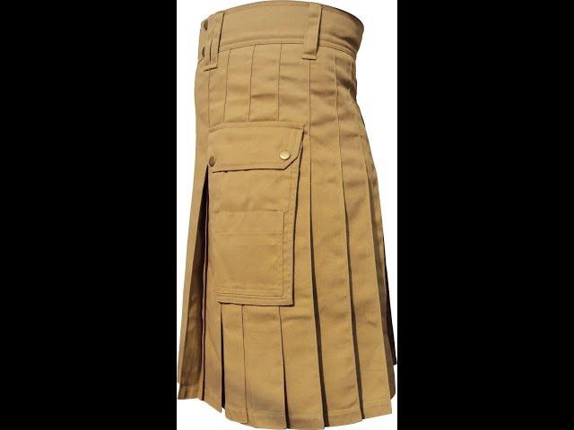 Highland Wear Khaki Cotton Kilt