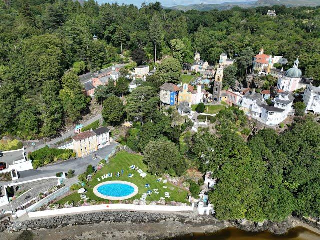 Portmeirion Wales, birds eye view and walk around.