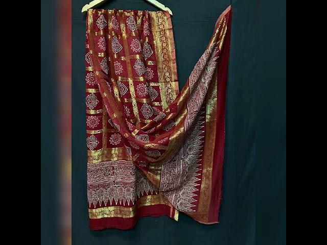 mdari silk Ajrakh dupatta