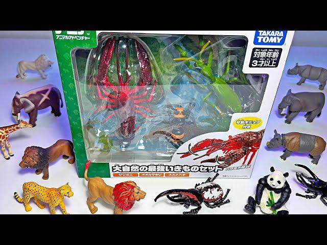 New Takara Tomy Insects & Animals Toys - Lobster, Praying Mantis, Wasp, Lion, Panda, Hippo