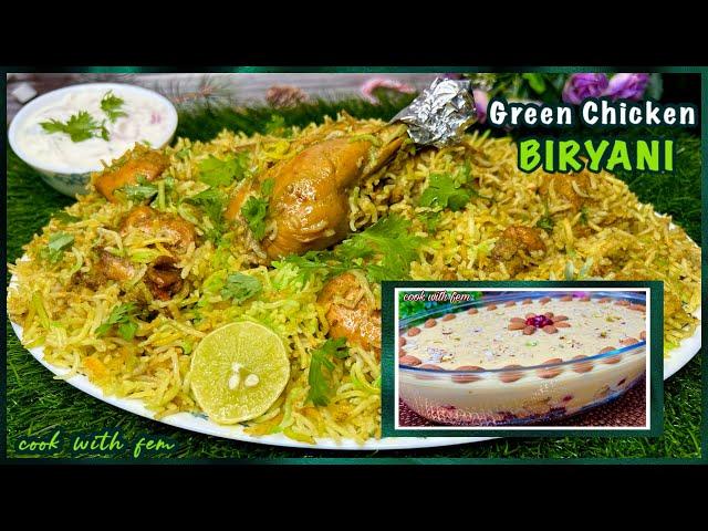 Ramzan Iftar Party Special Green Chicken Mumtaz Biryani With My Style Fruit Custard - PARTY COMBO