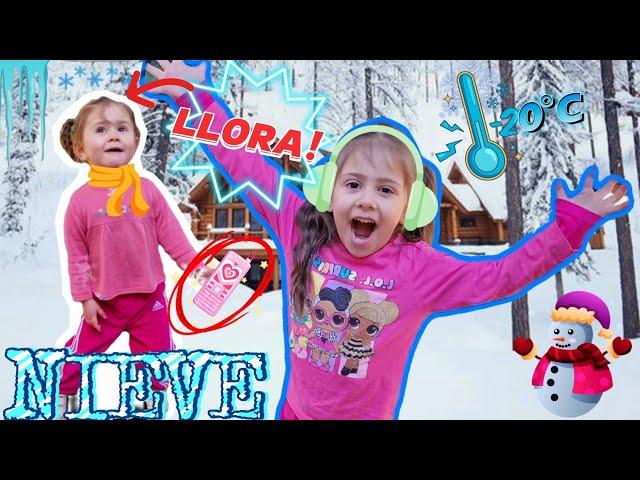 RUTH REACCIONA CON LA NIEVE️¡¡LA TIRAN NIEVE AL MÓVIL LLORA MUCHO!!️_NALUCHI VLOG