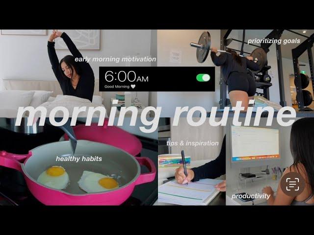 6AM morning routine peaceful & productive, changing my life, healthy tips, making goals 2023