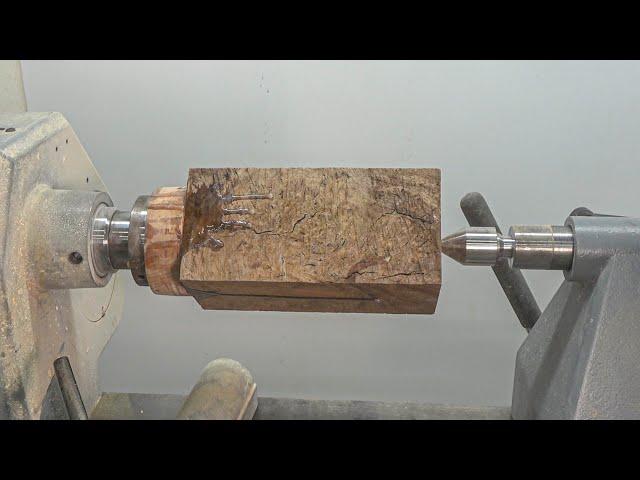 Wood turning Oak Burl into a Goblet