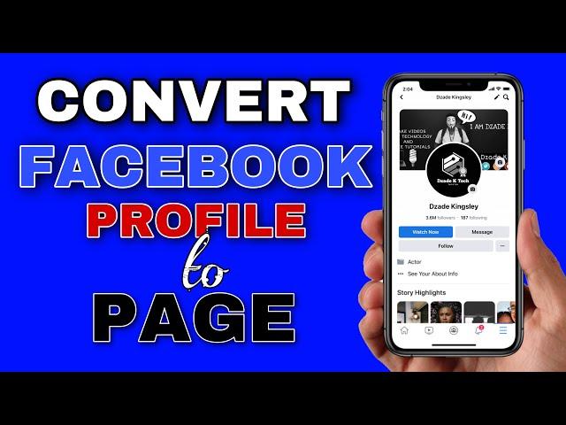 Changing Facebook Profile To Page | Facebook Account To Page | Chapter 2