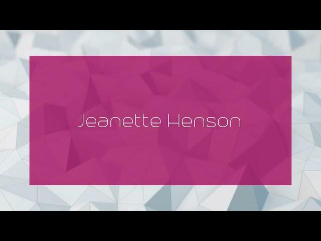 Jeanette Henson - appearance