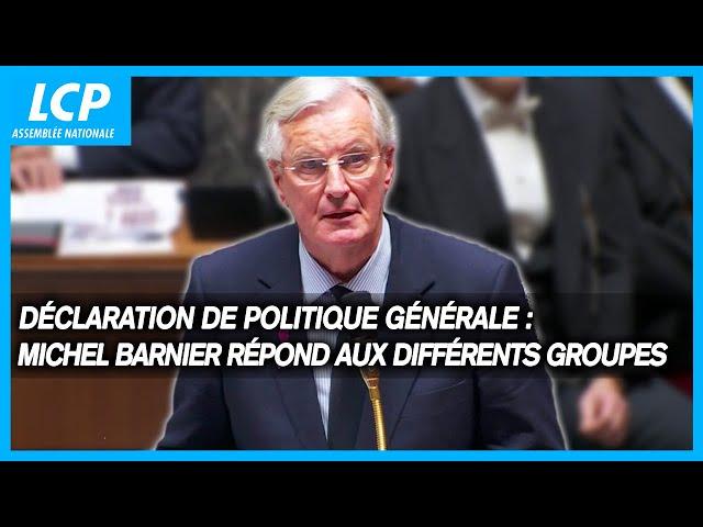 Déclaration de politique générale : Michel Barnier répond aux différents groupes politiques