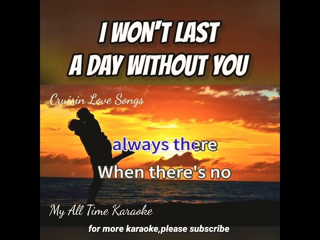 I WON'T LAST A DAY WITHOUT YOU karaoke shorts