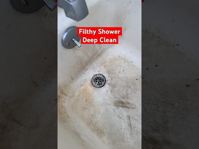 I Deep Cleaned This Filthy Shower #cleaning #satisfying #asmr