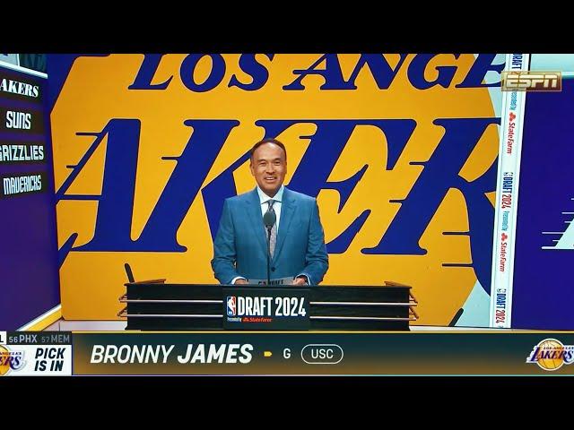 Bronny James Goes #55th Overall In The 2024 #NBADraft