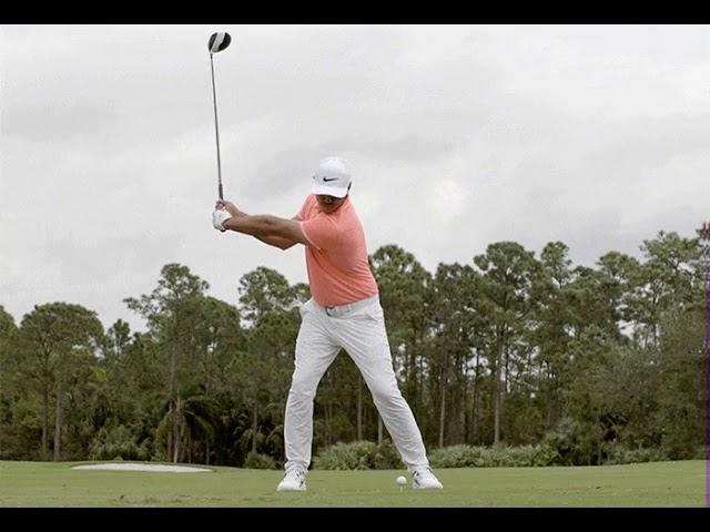 Brooks Koepka slow motion swing - Caddy view