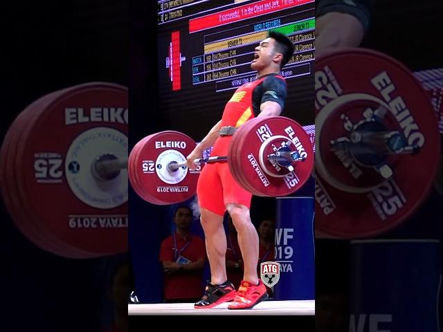 Shi Zhi Yong (73kg ) 190kg / 419lbs Power Clean & Squat Jerk Slow Motion! #weightlifting