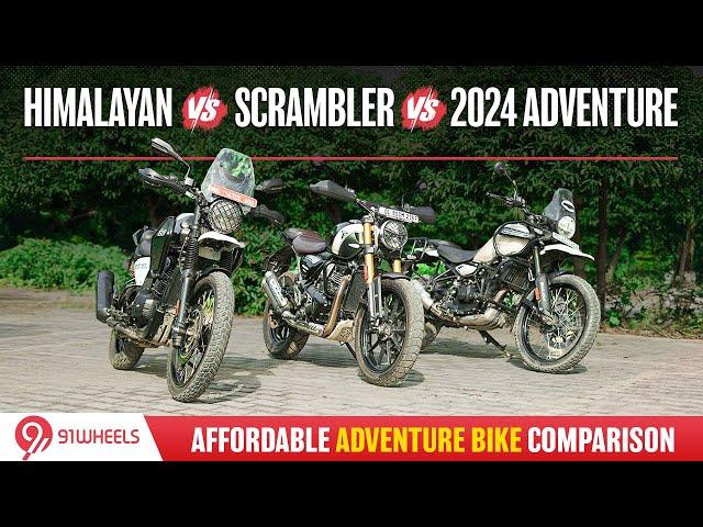 2024 Yezdi Adventure vs Royal Enfield Himalayan 450 vs Triumph Scrambler 400x Comparison