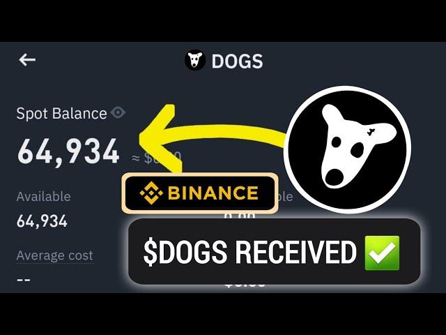 DOGS Tokens Recieved on Binance | HOW TO SELL $DOGS?