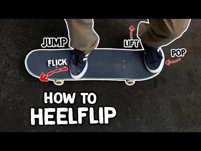 How to Heelflip - Beginner Skateboard Tricks Tutorial (Slow Motion)