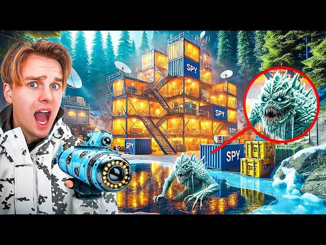 BUILDING A BOX FORT SPY BASE TO CAPTURE ICE POND MONSTER! (Winter Edition)