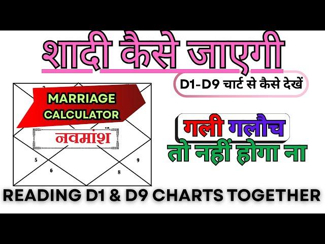 Reading D1 & D9 Charts Together | Navamsa chart spouse prediction | डी9 चार्ट में विवाह के वादे