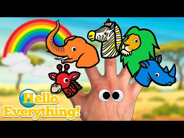 Rainbow Safari Animals Finger Family | Kids Songs and Nursery Rhymes