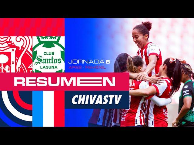 RESUMEN Y TODOS LOS GOLES | Chivas Femenil vs Santos | Jornada 8 | Apertura 2022