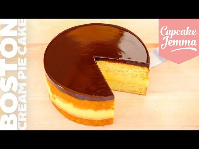 Boston Creme Pie Cake Recipe & Tutorial | Cupcake Jemma