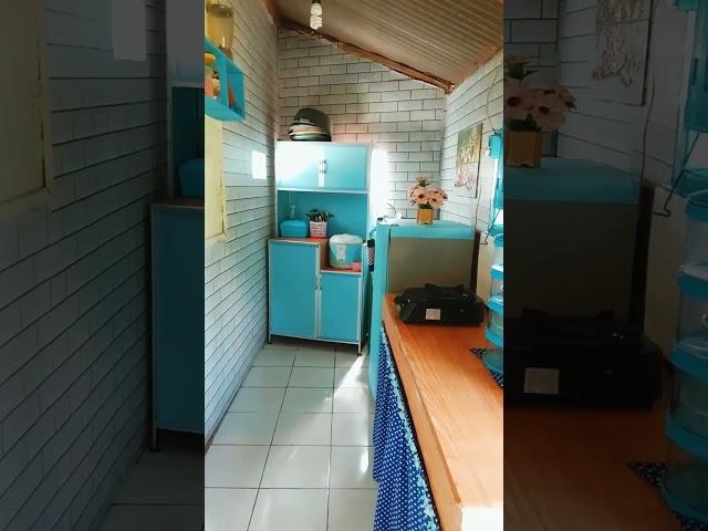 Dapur sederhana didesa//dapur minimalis//dapur biru sederhana//dapur sempit//dapur bersih//dapur