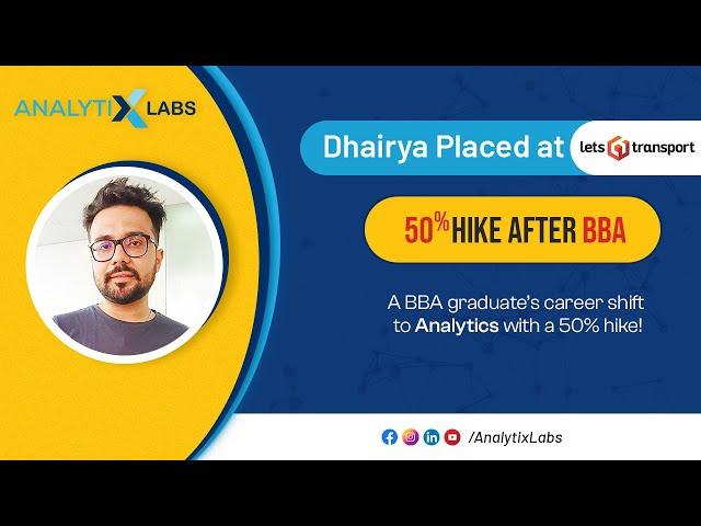 A BBA graduate’s career shift to Analytics with a 50% hike!