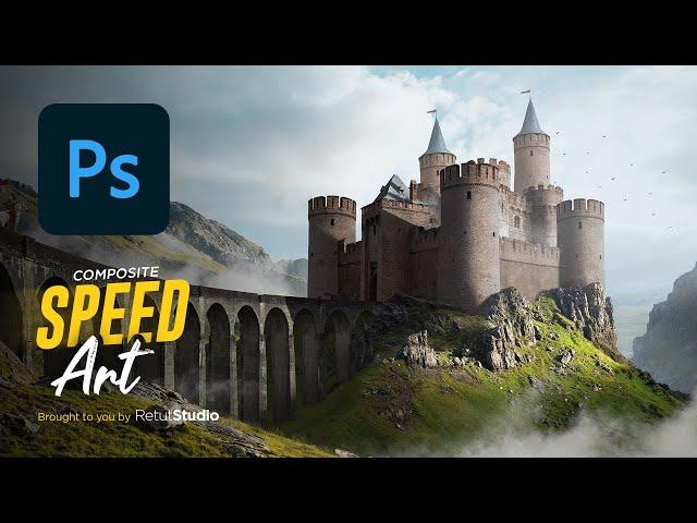 Creating a Fantasy Fortress Landscape in Photoshop - SpeedArt