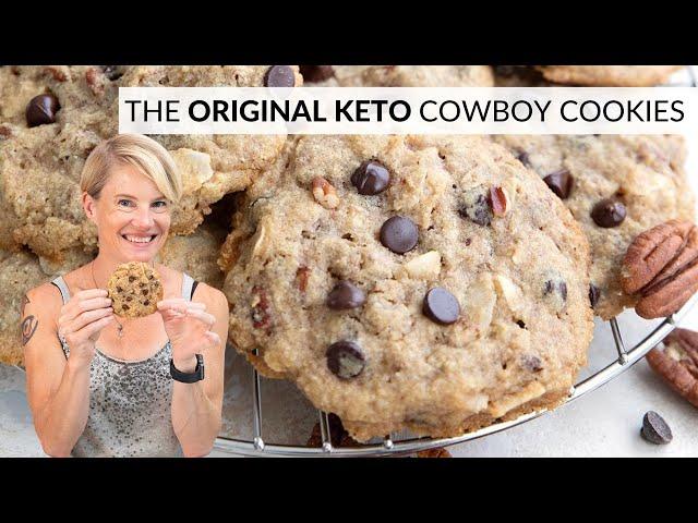 Big Beautiful KETO COWBOY COOKIES! Perfect chewy crisp texture!