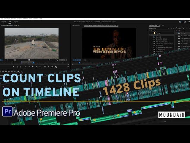 Count number of clips on Timeline in Adobe Premiere Pro