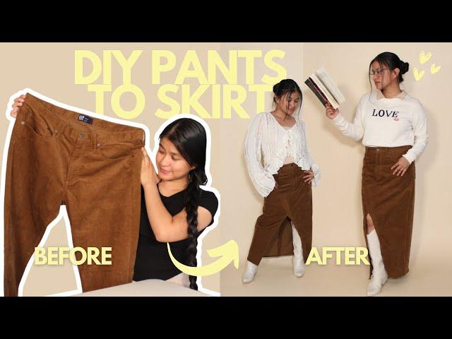 Transform Your Old Pants To A Stylish Skirt | Easy DIY Sewing Tutorial 