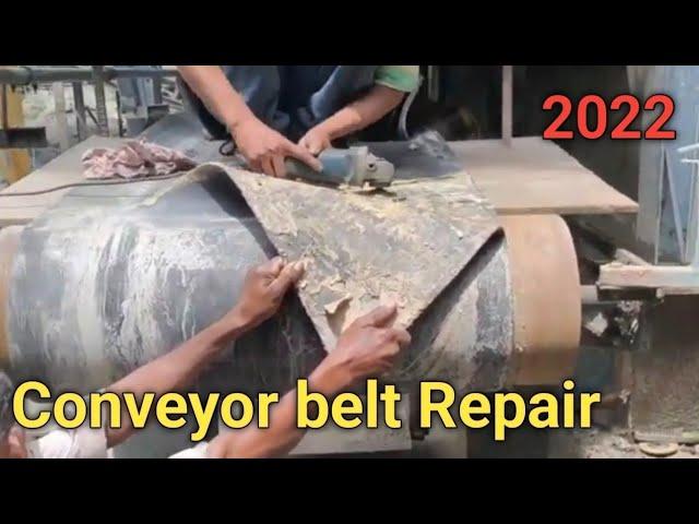 How to Repair Batching plant Conveyor belt ! Conveyor belt Repair ! Crasar Conveyor belt Repair !