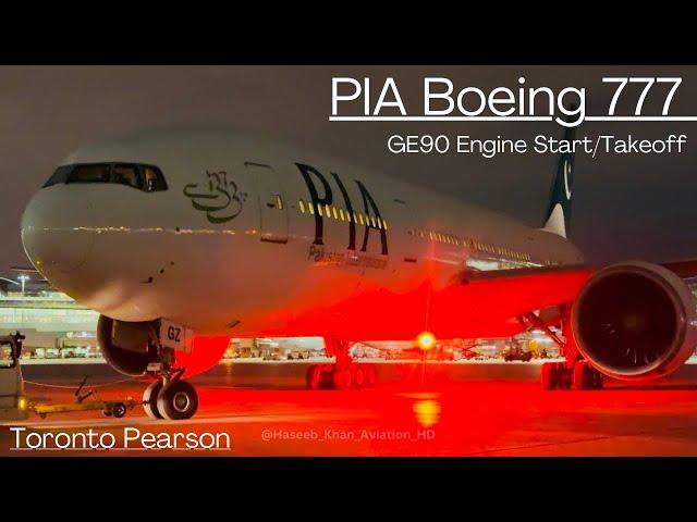 GE90 ENGINE START! PIA Boeing 777 Takeoff From Toronto Pearson #pakistan #pia #piatoronto #yyz