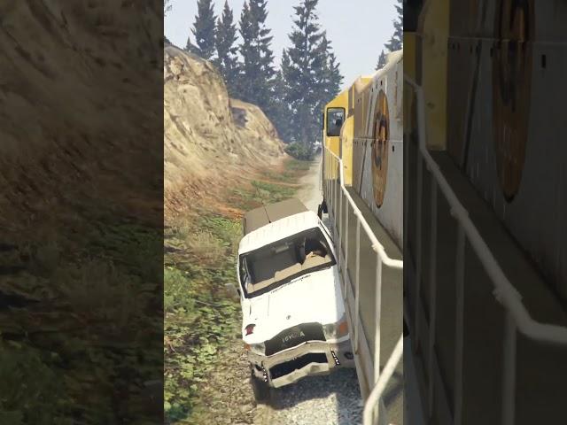 راعي الشاص يبي يوقف القطارشاهد للنهاية - Land Cruiser stops the train in GTA 5