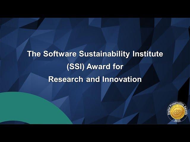 DPA2022: Finalists for the Software Sustainability Institute Award for Research & Innovation