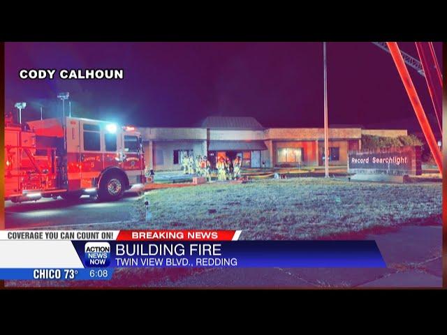 Firefighters respond to fire at old Record Searchlight building in Redding