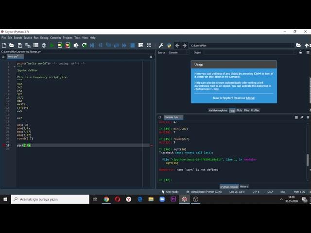Python 5 - Sayılarla İşlemler - Akın Can Cesaretli