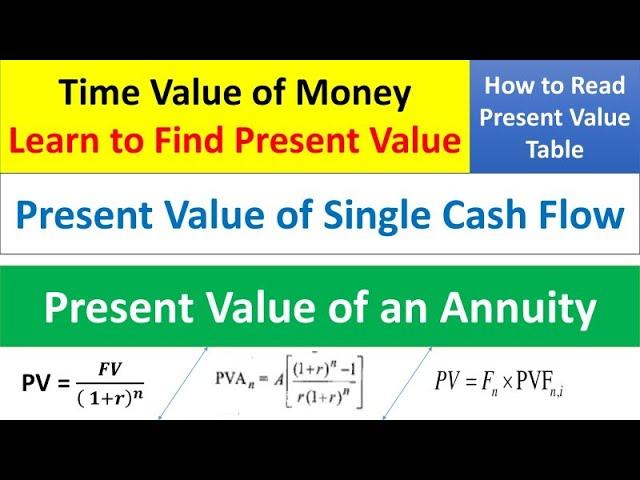 How to Calculate Present Value | Single Cash Flow & Annuity | PVF | Time value of Money