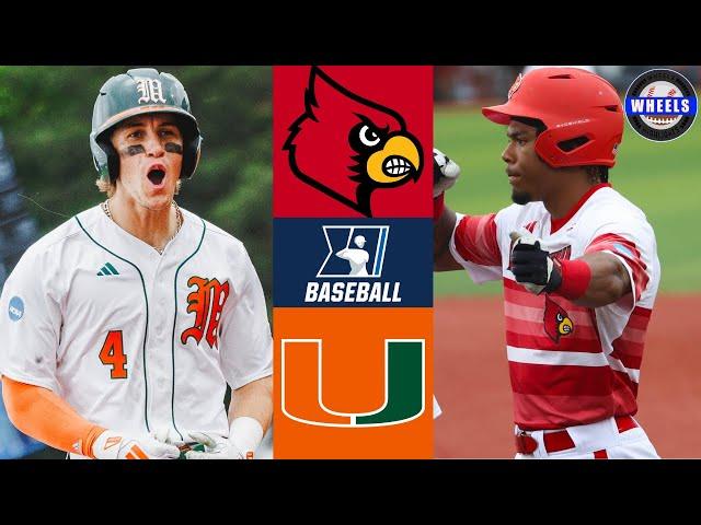 Louisville vs Miami (Great Game!) | Super Regionals Game 2 | 2025 College Baseball Highlights
