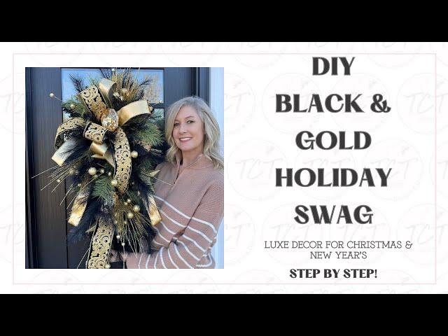 How to Make an Elegant Black & Gold Holiday Swag | Perfect for Christmas & New Year's Decor