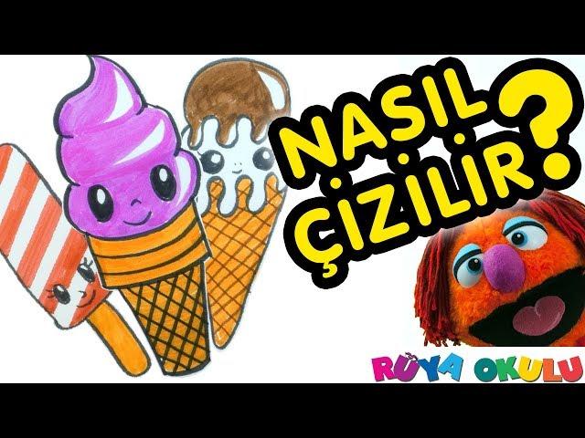 Dondurma Nasıl Çizilir? - Külahta Dondurma -   - Çocuklar İçin Resim Çizme - RÜYA OKULU